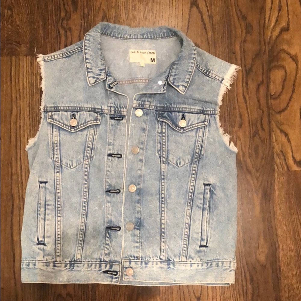 Tag and bone strapless jean jacket